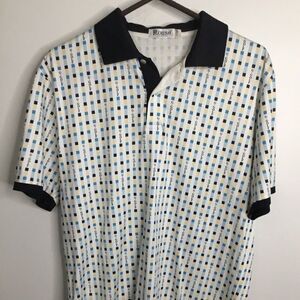 Rouse G.Golf Men's White/Blue Short Sleeve Golf Polo Shirt Size XL / 175/92A